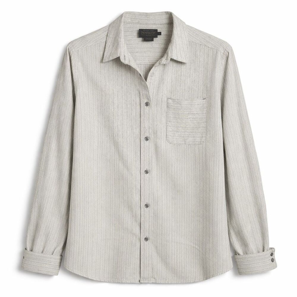 Pendleton Wool Lodge Shirt Striped Gray Women XL Heritage Chic Classic